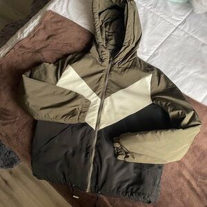 green windbreaker zip up sweater